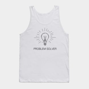 Problem Solver, Light Bulb, Black Text Tank Top